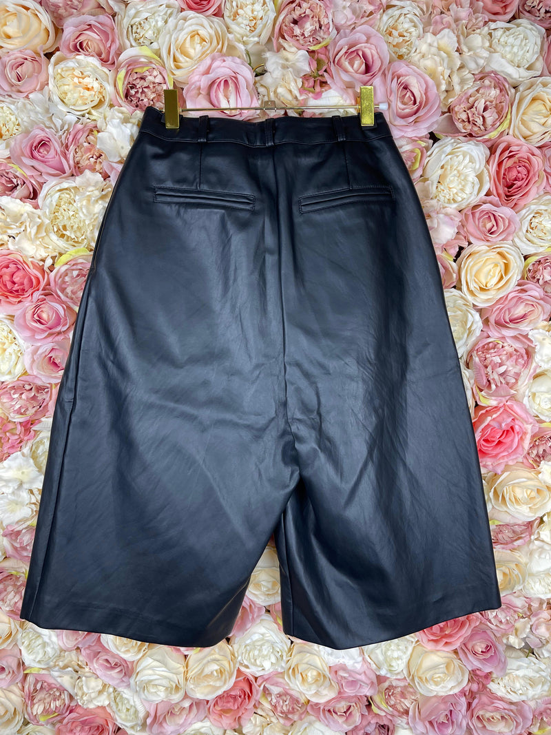Frankie Shop Faux Leather Shorts Black Sz. S
