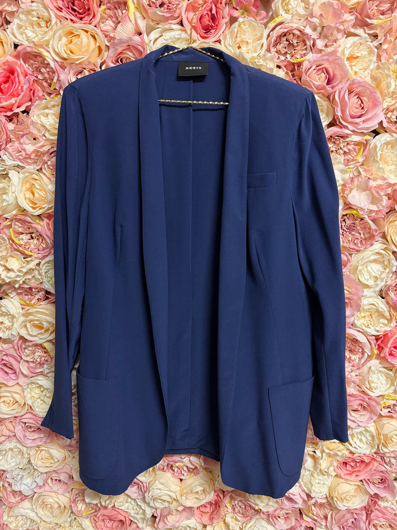 Akris Classic Silk Blazer Blue