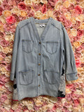 Chanel Long Jeans Jacket Cruise 20/21 with Flower Inserts