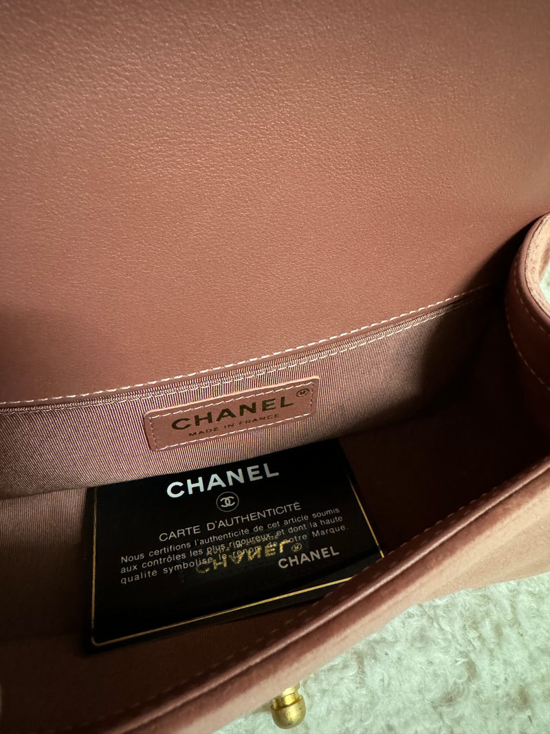 Chanel Boy Bag Small Velvet Light Rose
