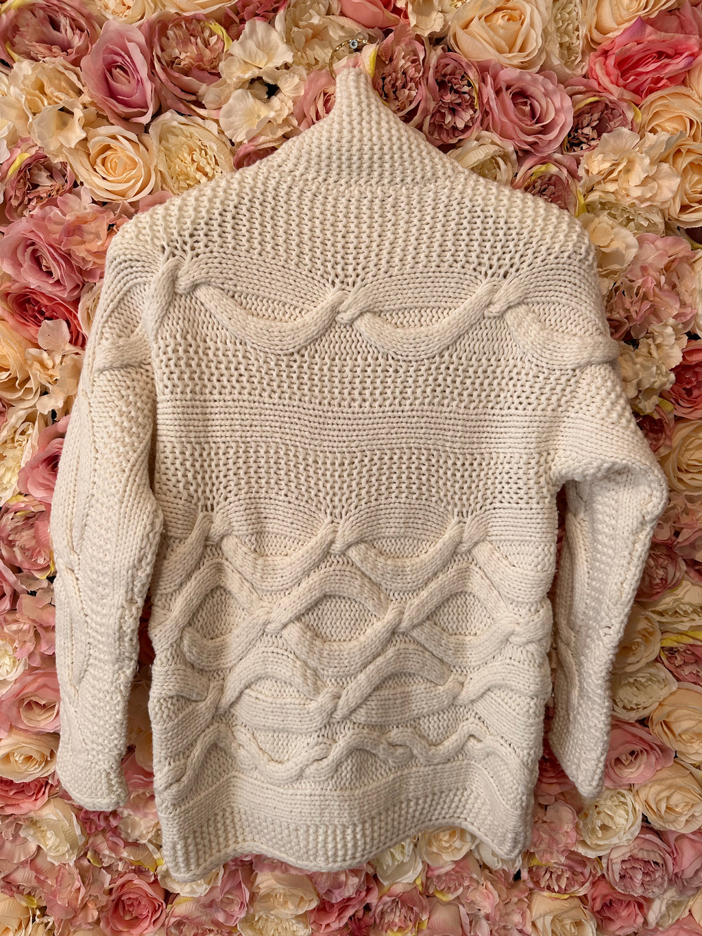 Malo Cashmere Sweater straight Cut with Turtleneck White