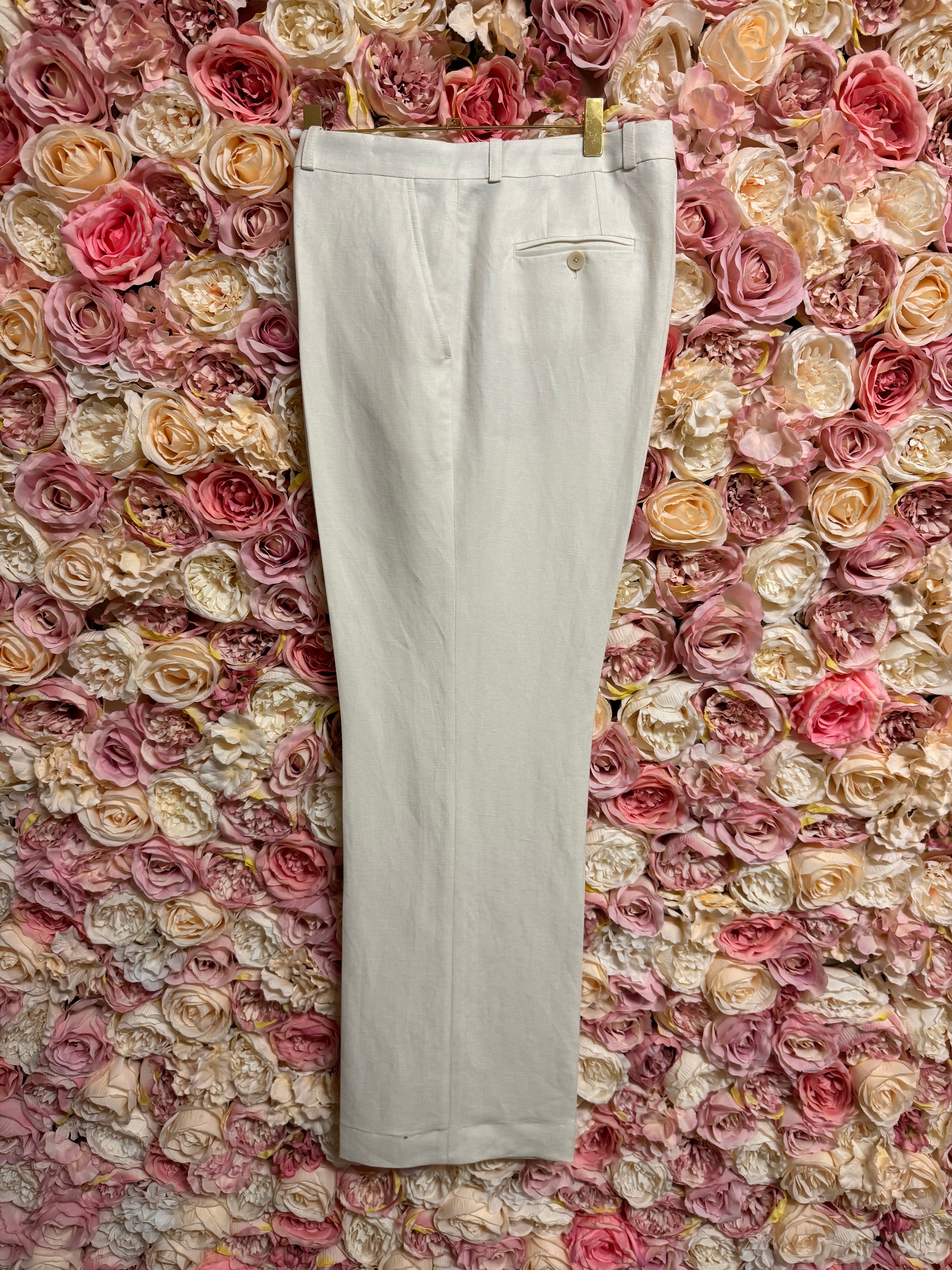 Etro Classic Pants Linen Silk White