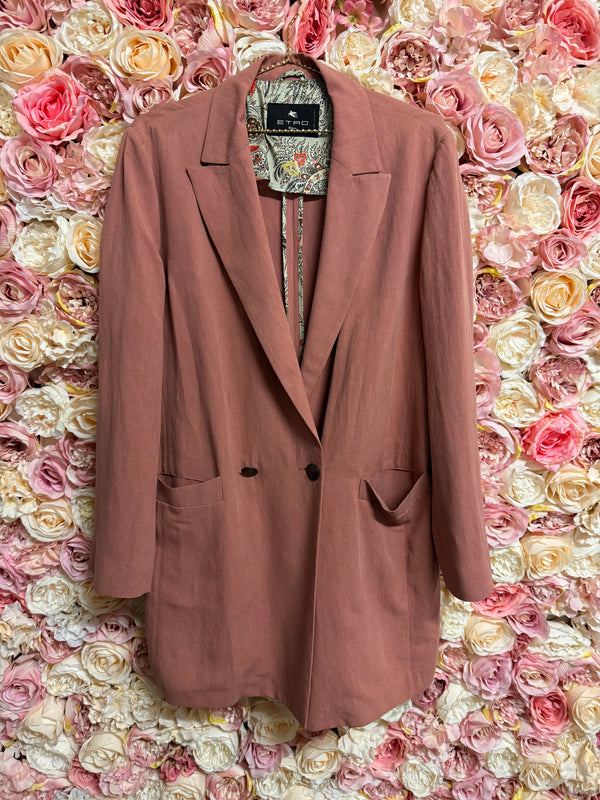 Etro Blazer Old Pink Linen Silk Mix