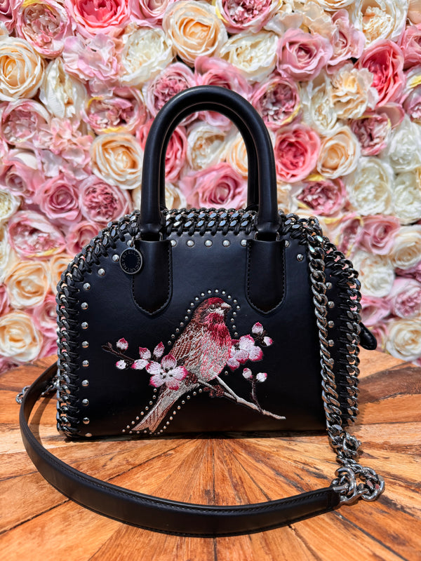 Stella McCartney Bag with Bird Embroidery Black