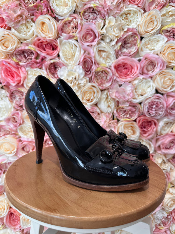 Gucci Heels Patent Leather Black Brown