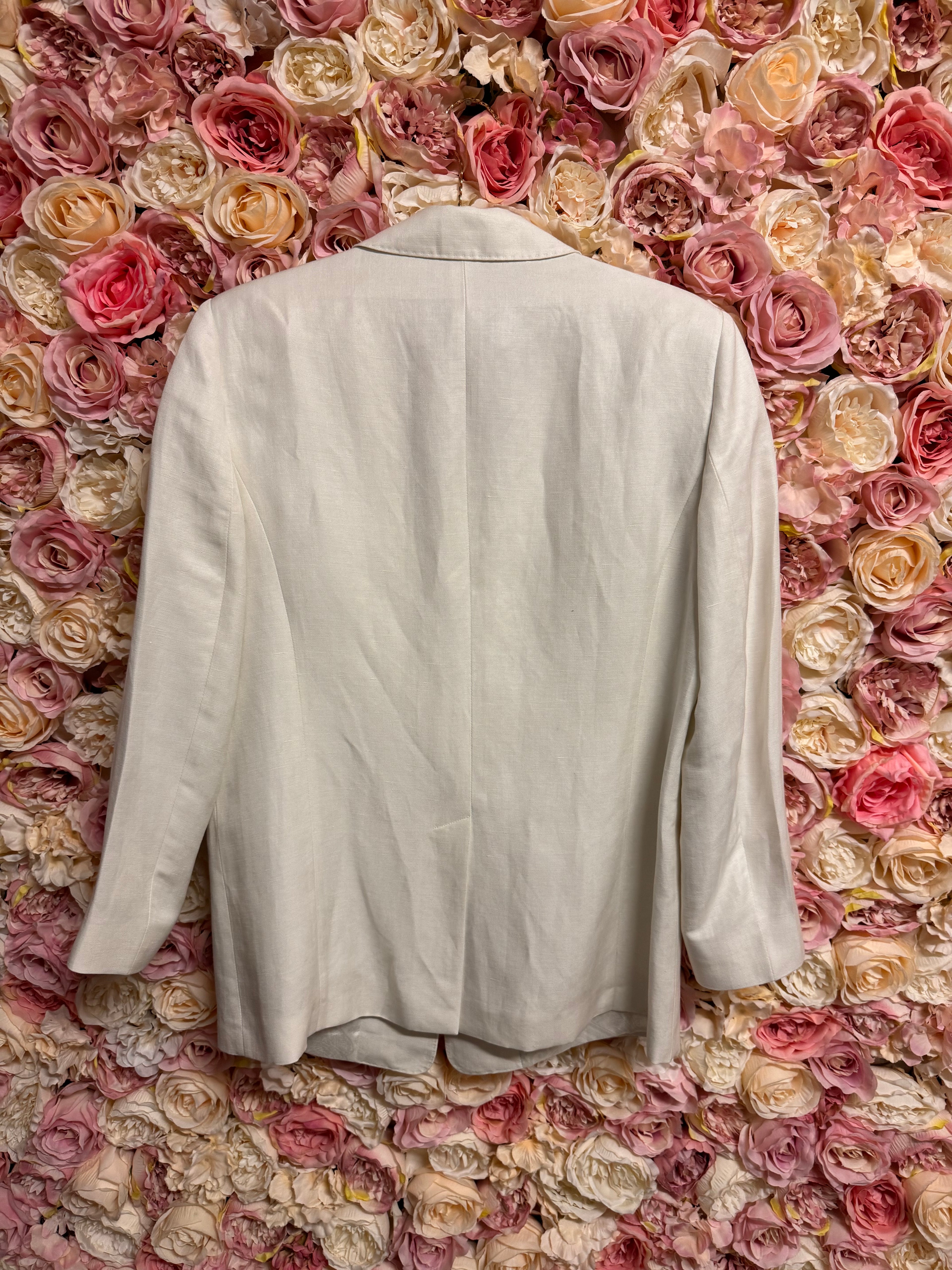 Etro Classic Blazer Linen Silk White