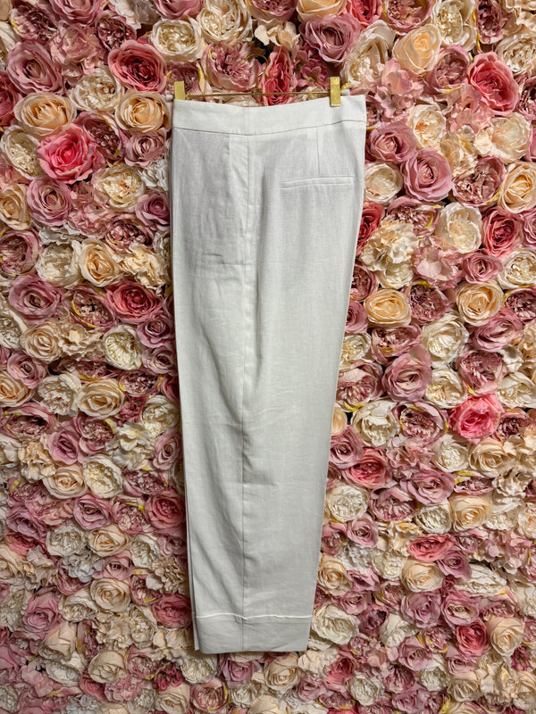 Zara Classic Linen Mix Pants White