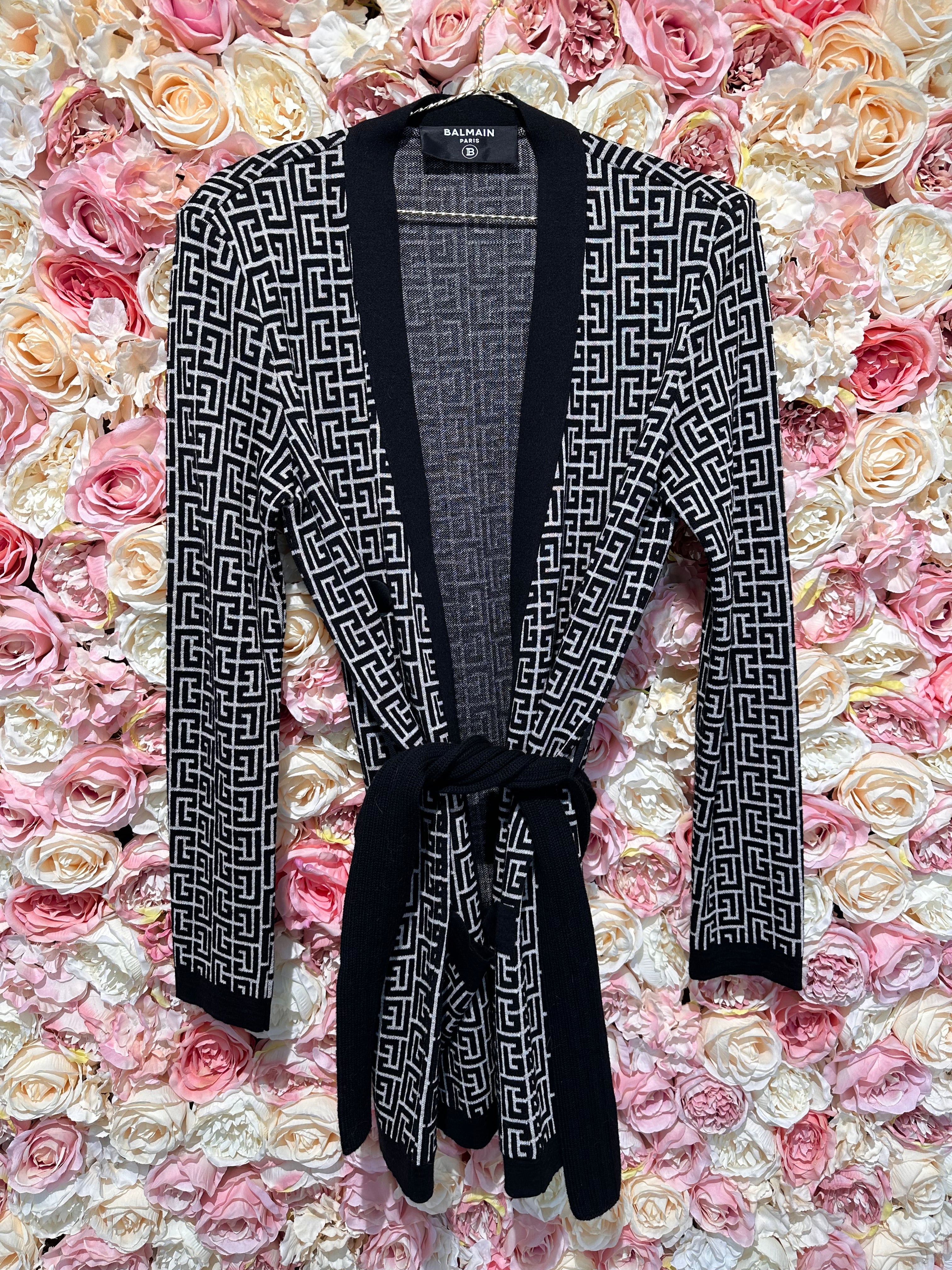 Balmain long jersey Blazer Black light Grey