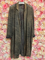 Avant Toi Thin Coat Linen Cotton Mix Green Grey