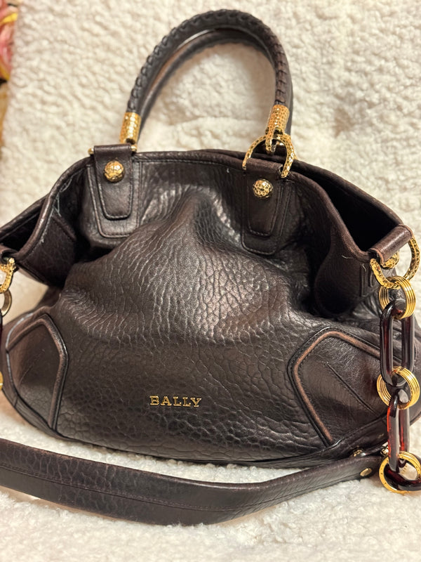 Bally Bag Brown with Gold and Horn Details