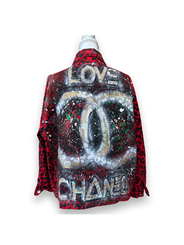 Chic Happens Art Jeans Jacket "Love Chanel"