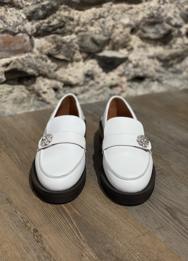 Ganni Platform Loafers White Black
