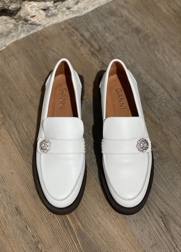 Ganni Platform Loafers White Black