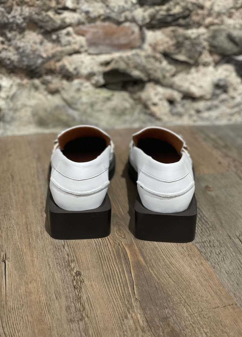 Ganni Platform Loafers White Black