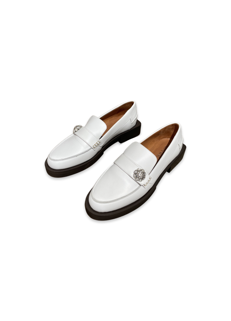 Ganni Platform Loafers White Black