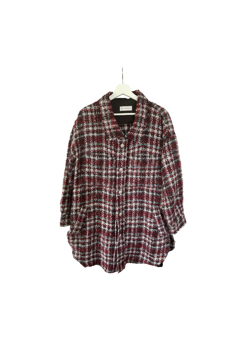 Faith Connexion Red Tweed Overshirt