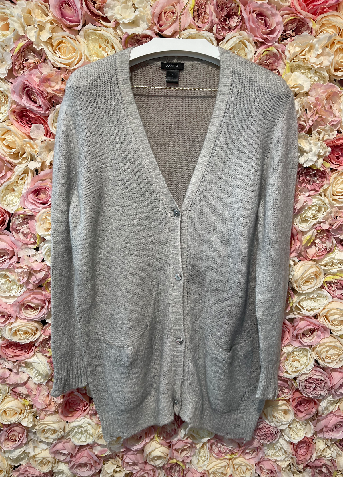 Avant Toi Cashmere Cardigan light grey