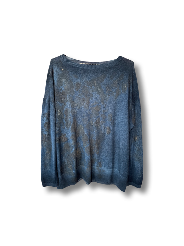 Avant Toi Sweater with Shimmer Details Blue Brown