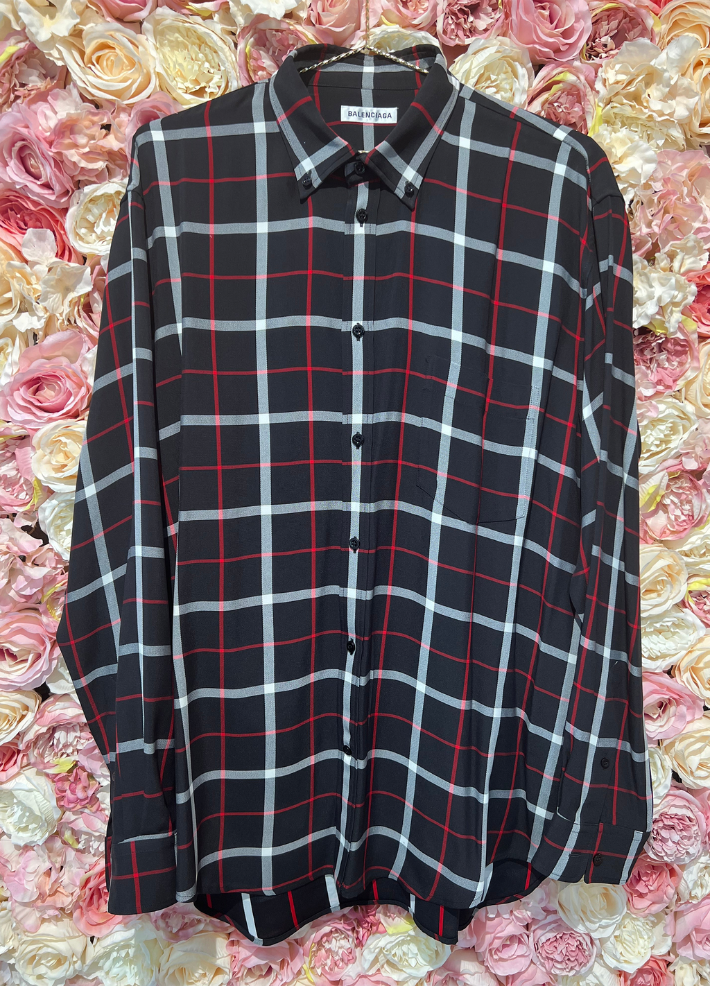 Balenciaga Check Shirt "Balenciaga" written on the back