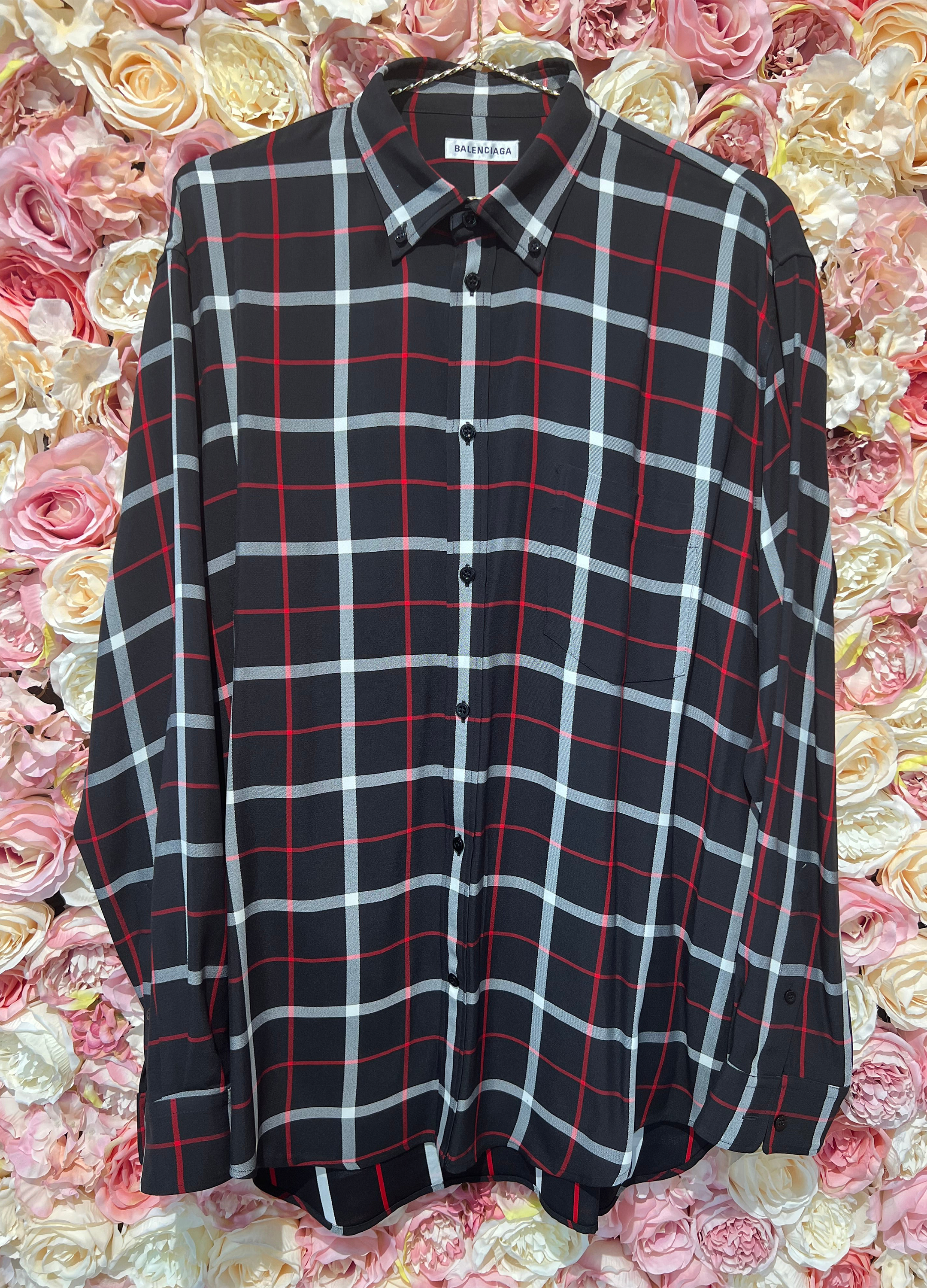 Balenciaga Check Shirt "Balenciaga" written on the back