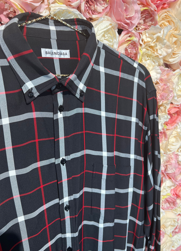 Balenciaga Check Shirt "Balenciaga" written on the back