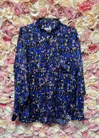 Balenciaga Silk Purple Blue Blouse