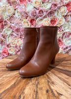 Bally Booties with Heel Leather Cognac