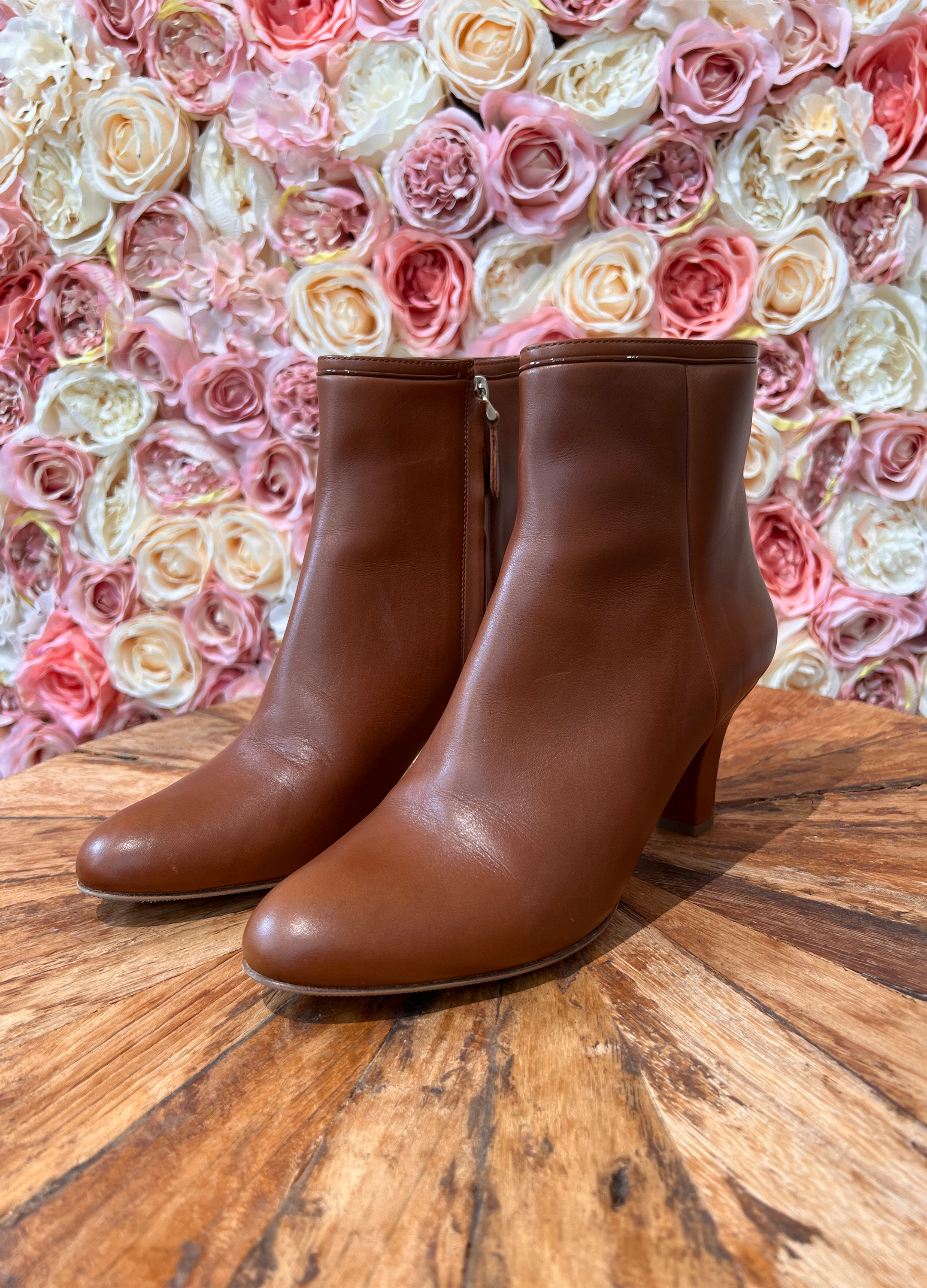 Bally Booties with Heel Leather Cognac