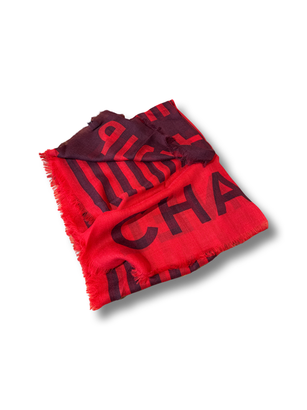 Chanel thin Cashmere Scarf Red