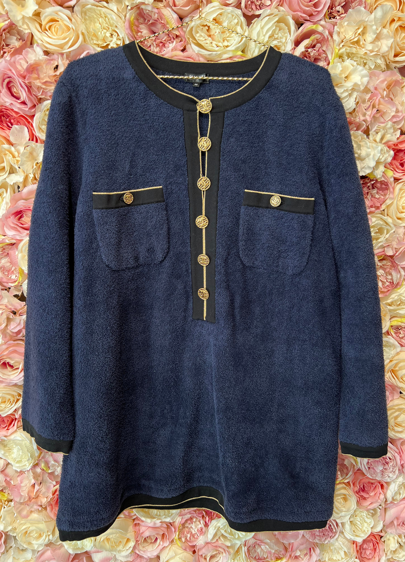 Chanel Tunic Cotton Mix Blue Gold