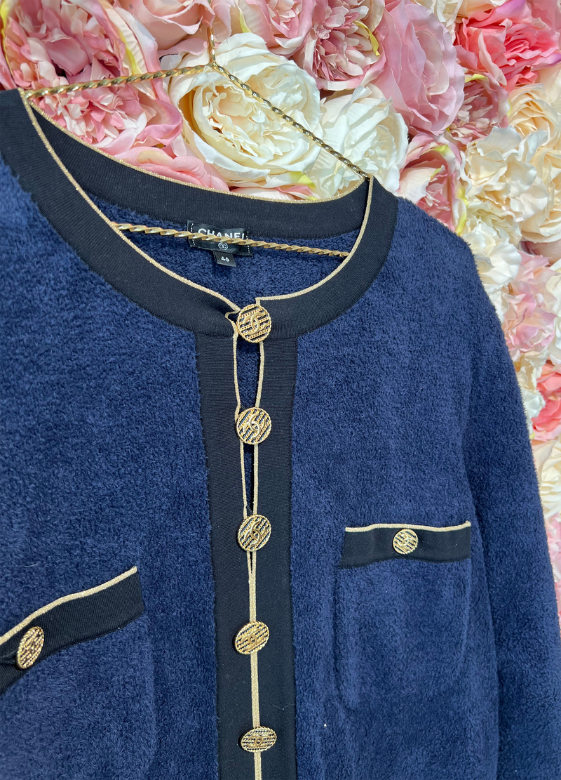 Chanel Tunic Cotton Mix Blue Gold