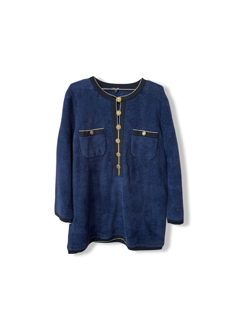 Chanel Tunic Cotton Mix Blue Gold