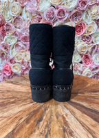 Chanel Quilted Black Combat Boots