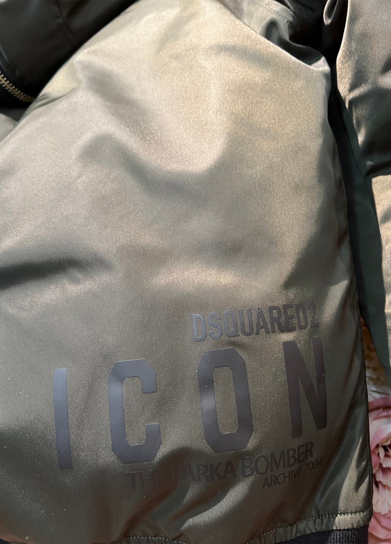 Dsquared Icon Bomber Jacket with Fur inside and on hood