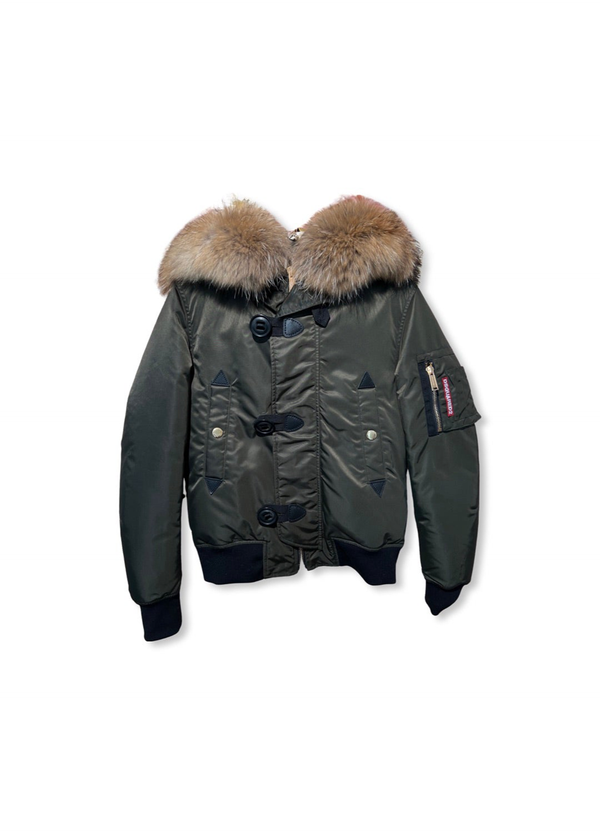 Dsquared Icon Bomber Jacket with Fur inside and on hood
