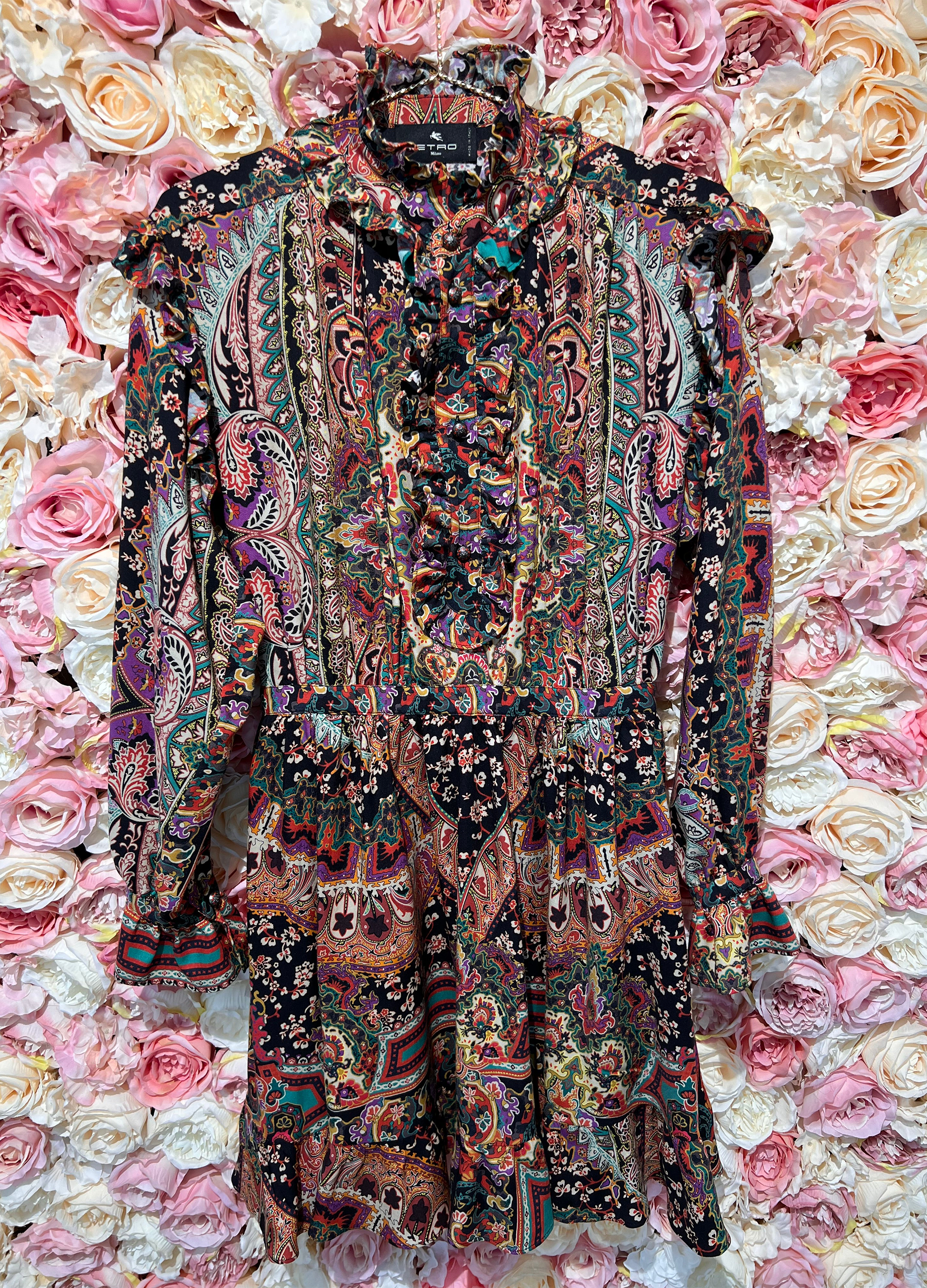 Etro Paisley Dress with Ruffles Multicolor