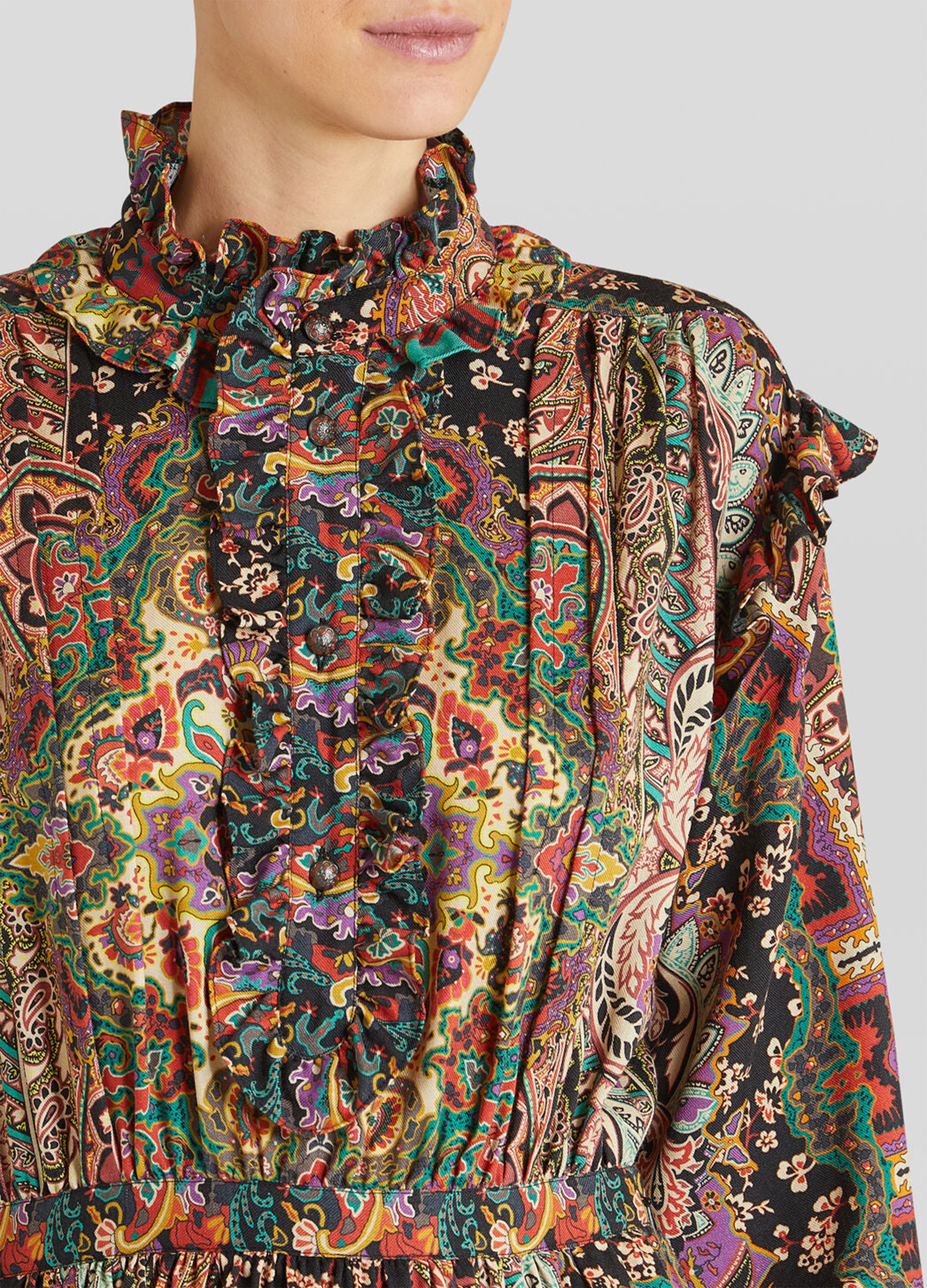 Etro Paisley Dress with Ruffles Multicolor