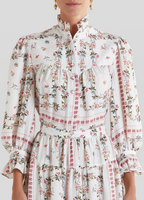 Etro Floral Dress Crepe Silk White Multi