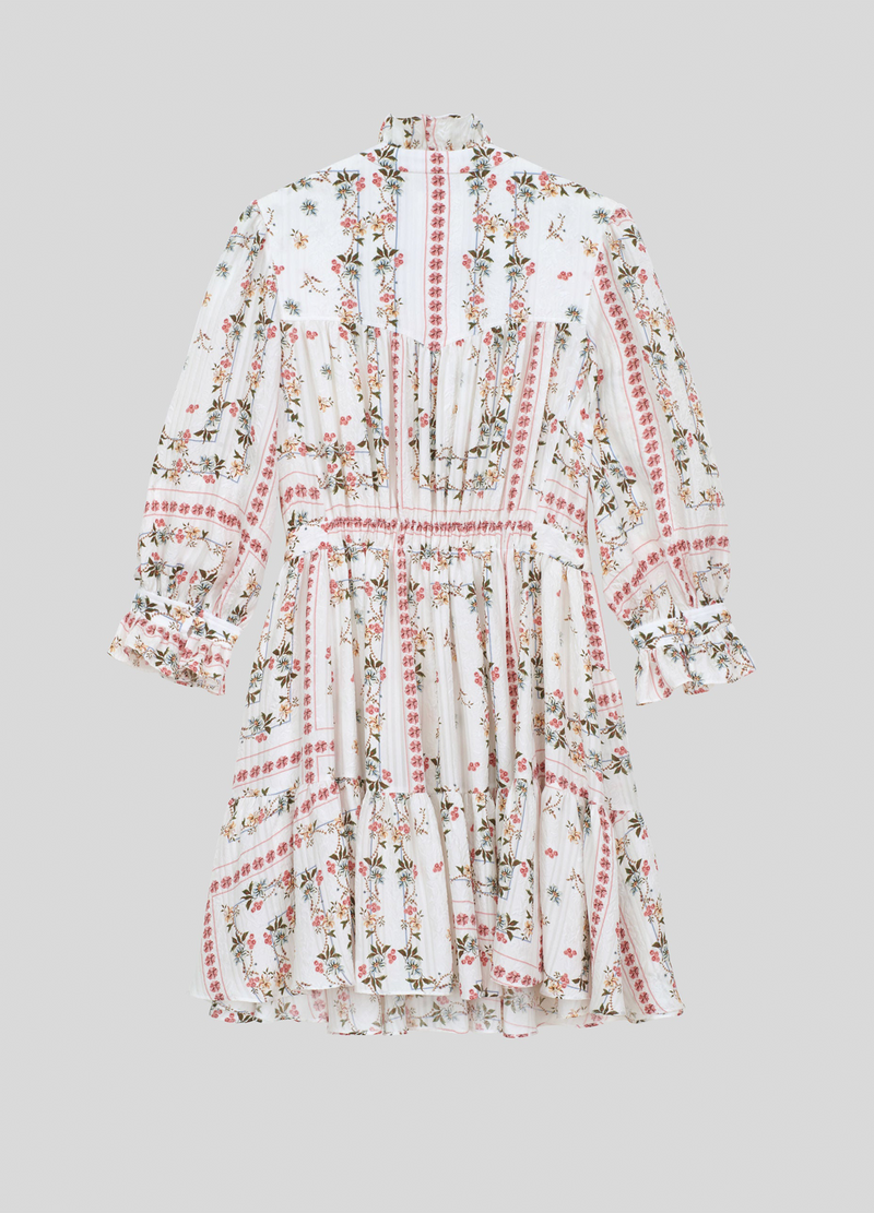 Etro Floral Dress Crepe Silk White Multi