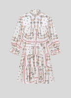 Etro Floral Dress Crepe Silk White Multi