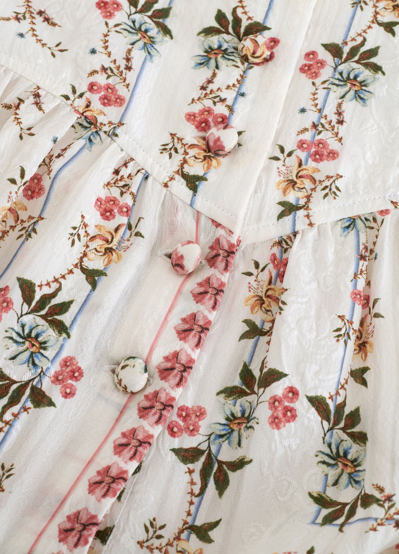 Etro Floral Dress Crepe Silk White Multi
