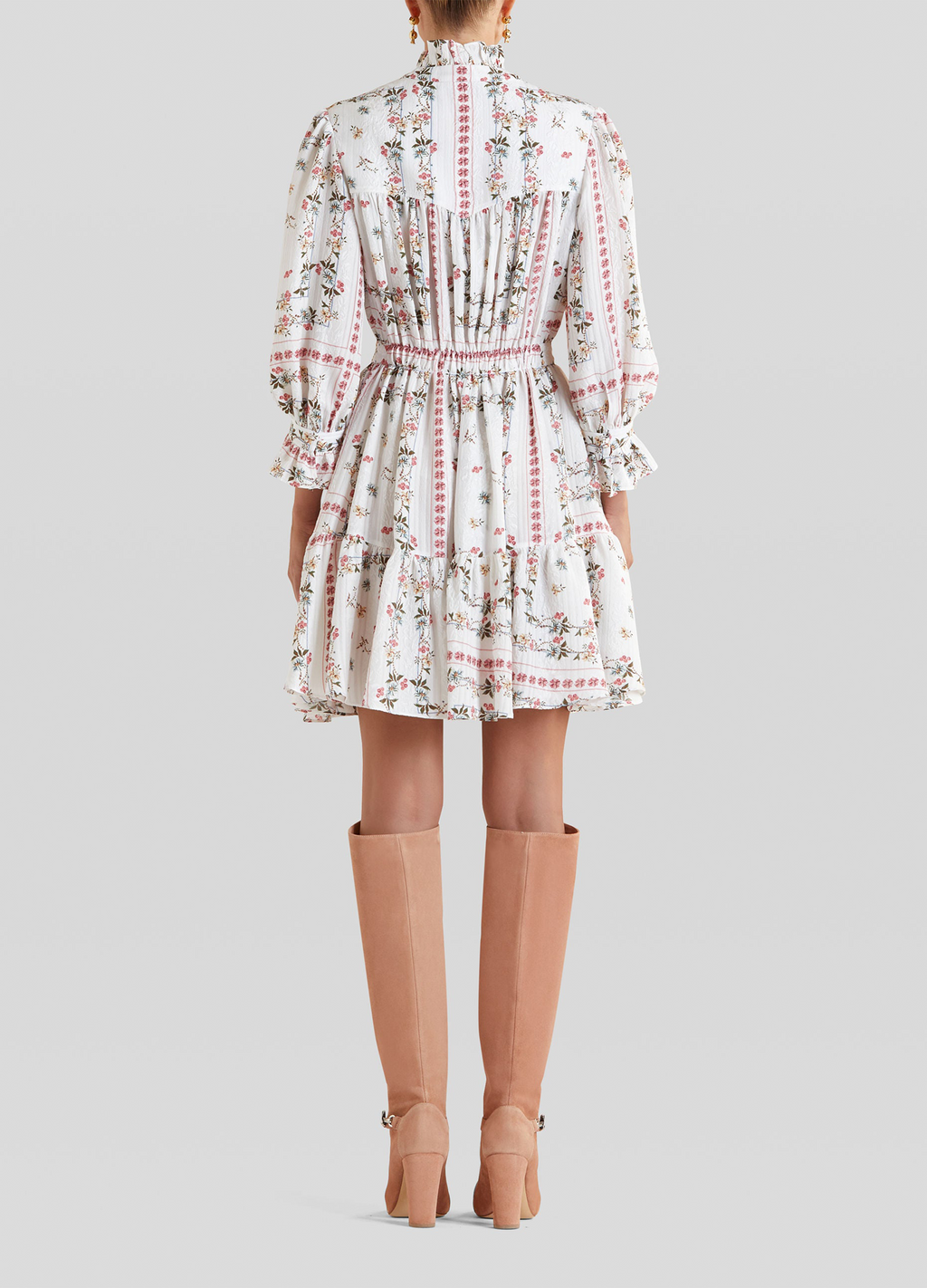 Etro Floral Dress Crepe Silk White Multi
