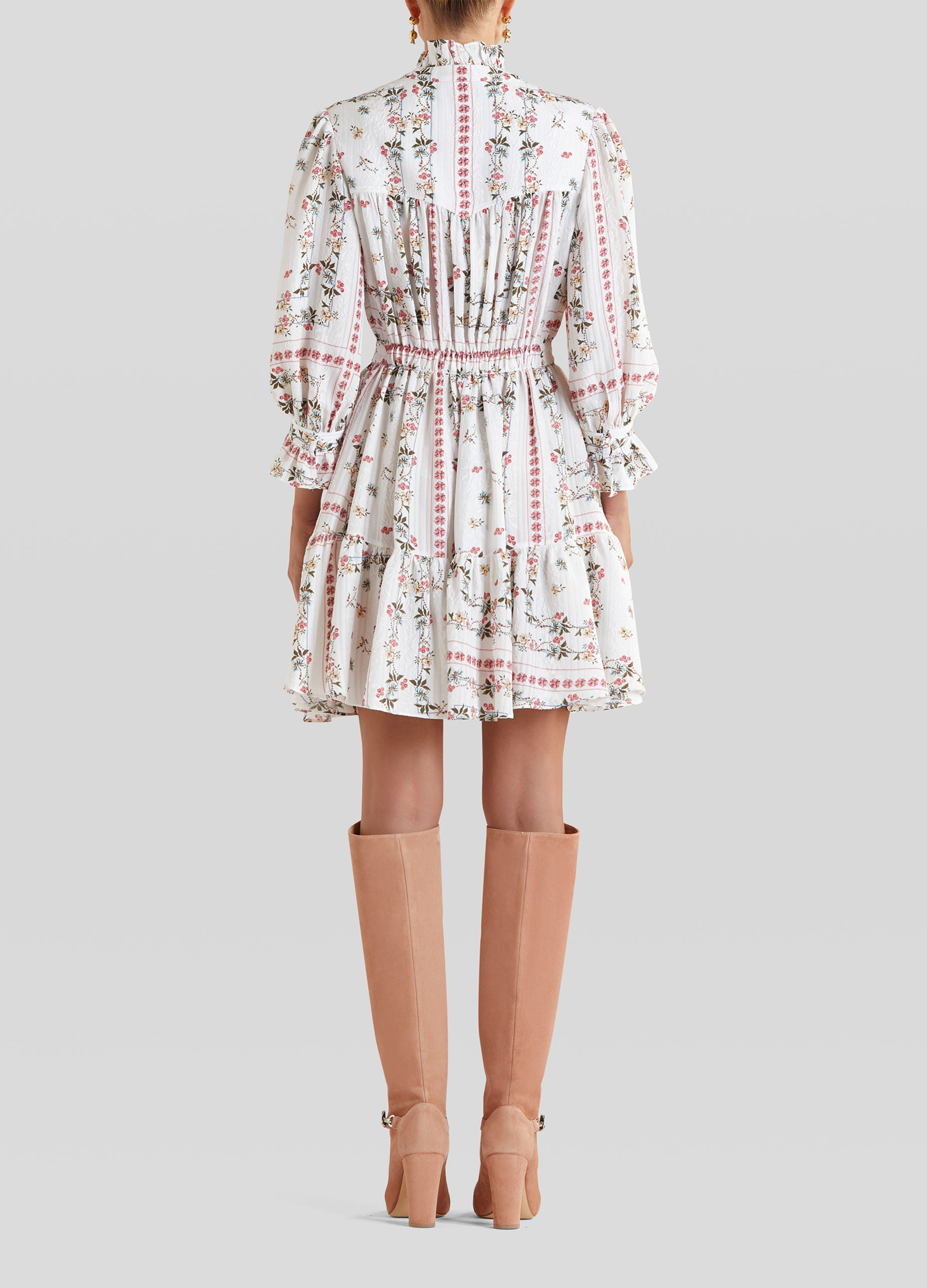 Etro Floral Dress Crepe Silk White Multi