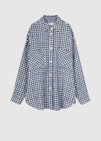 Faith Connexion Oversized Tweed Shirt Jacket Blue White