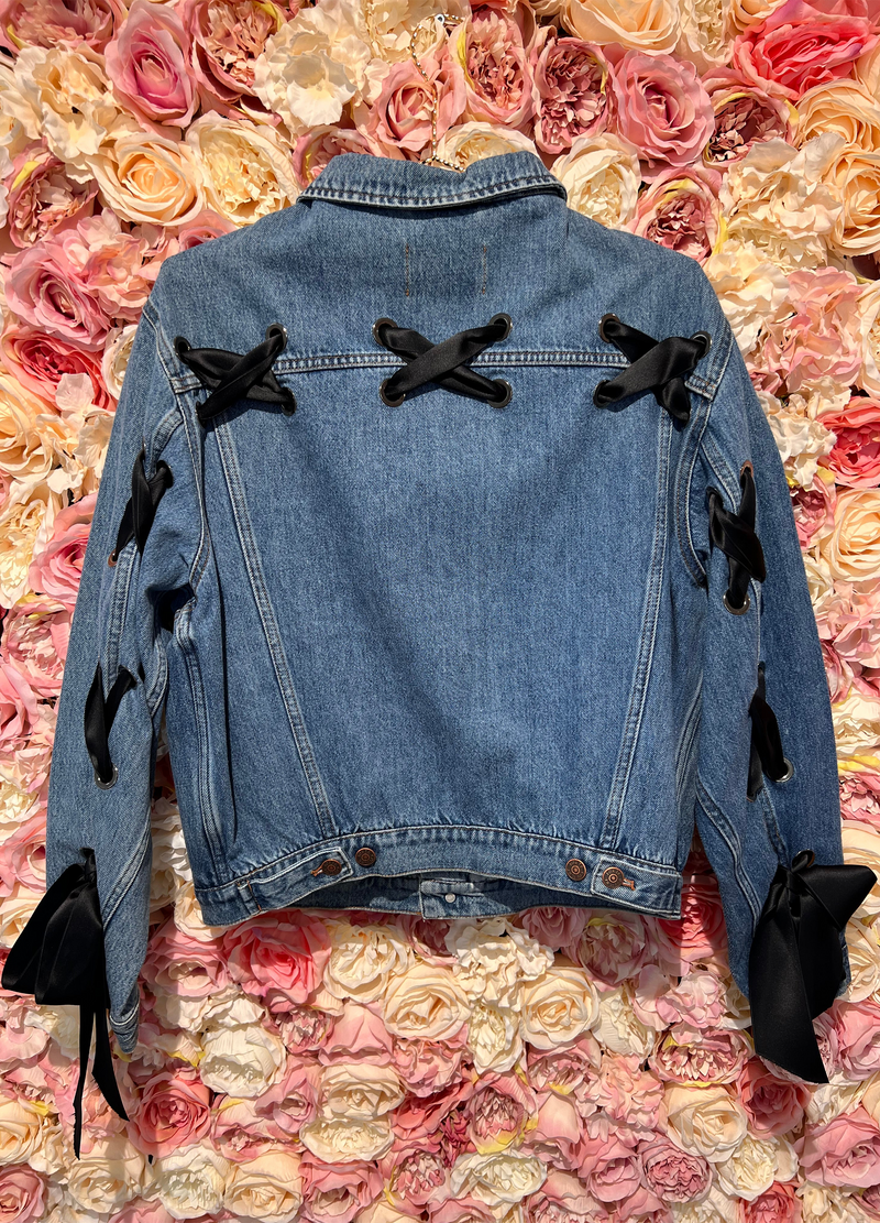 Forte Couture Denim Jacket with Bow