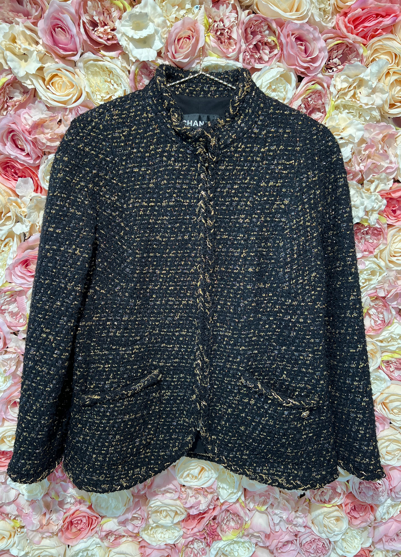 Chanel Blazer Black Gold with Zipper