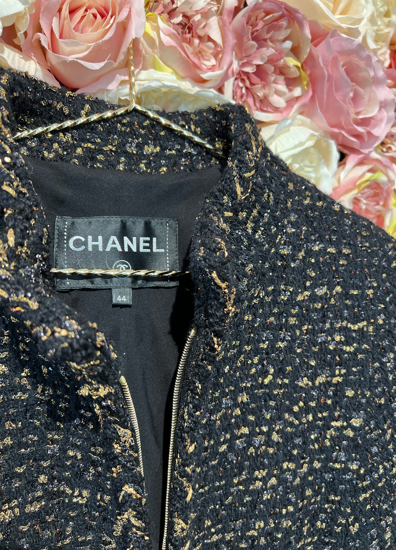 Chanel Blazer Black Gold with Zipper