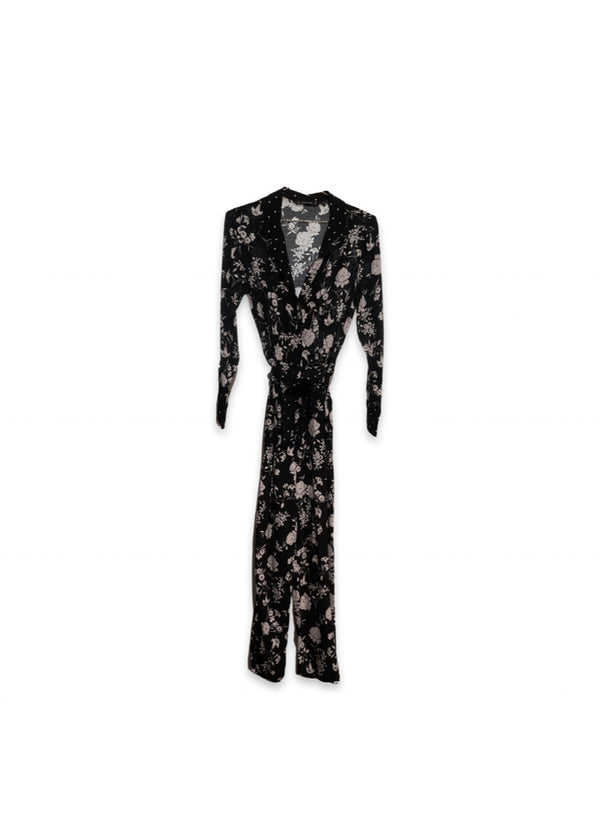 Zara Jumpsuit Black with white Flowers