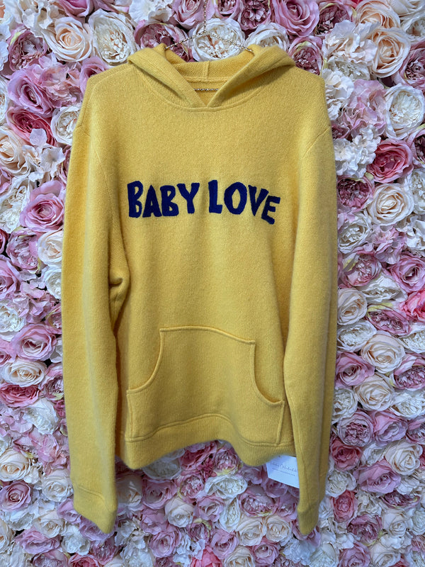 Jesse Jo x The Elder Statesman Cashmere Hoodie "BabyLove" Yellow