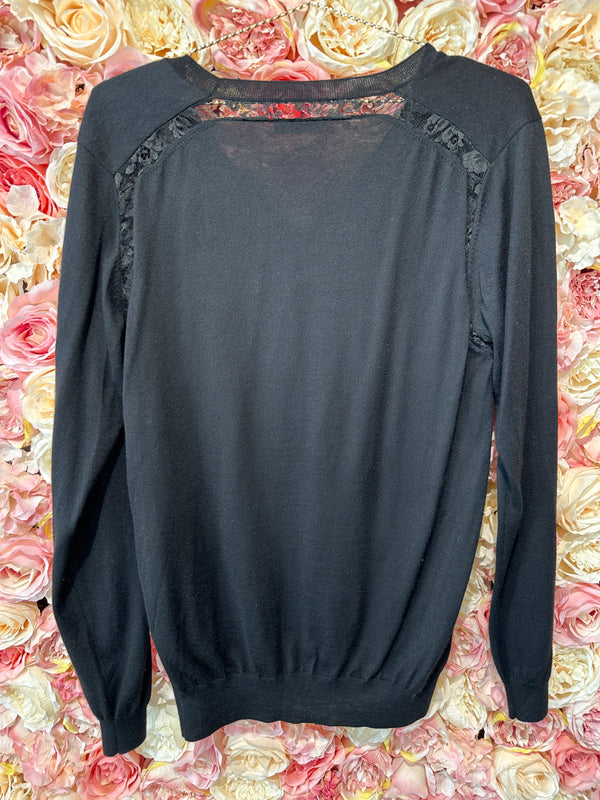 Nina Ricci Sweater with Lace Details Black